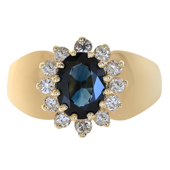 1.35 Carat Sapphire & 0.30 Carat Diamond Ring 14K
